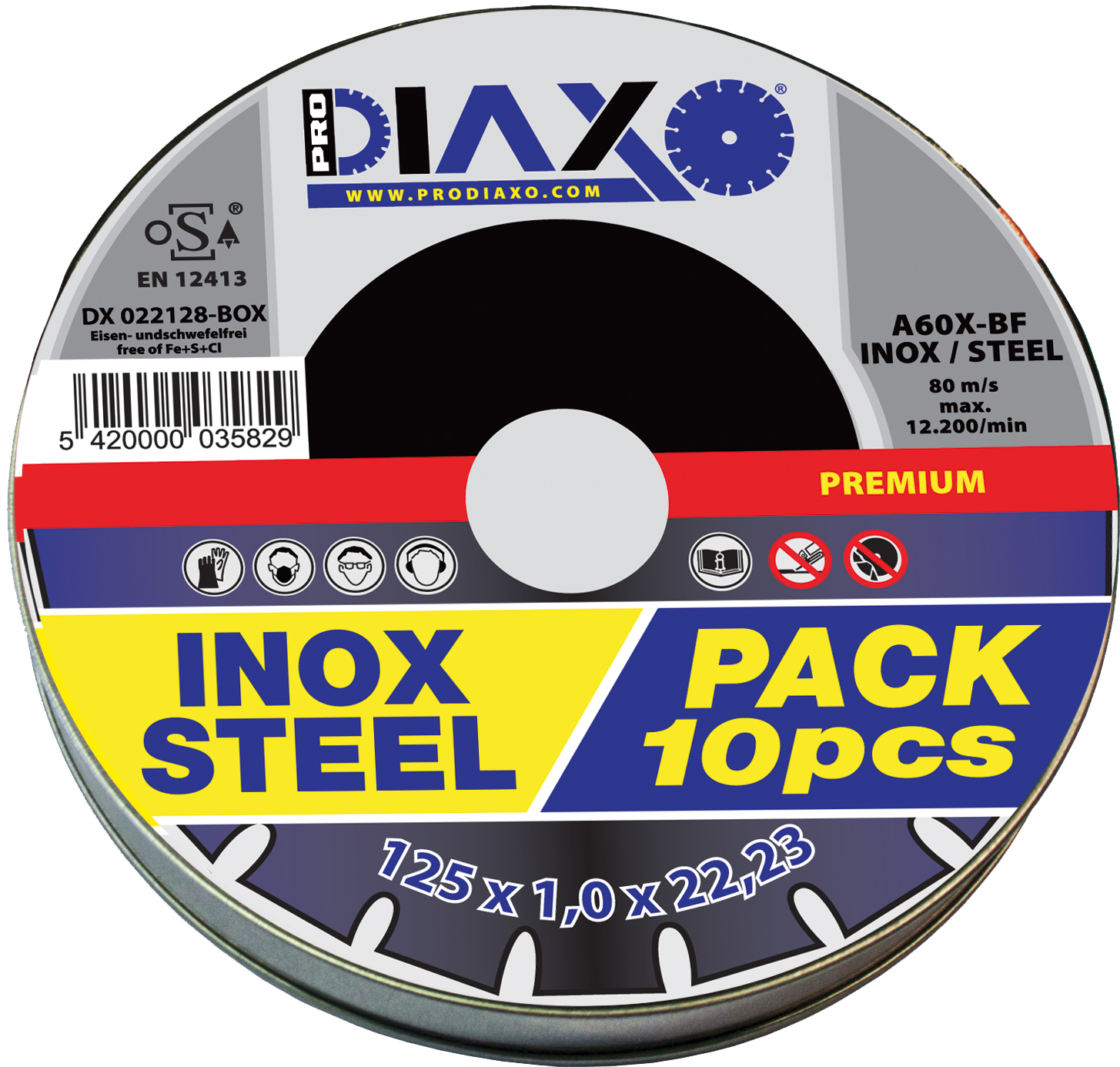 Disque abrasif INOX Ø 125 x 1,0 mm A60X-BF / Premium Construction - Box 10 pcs