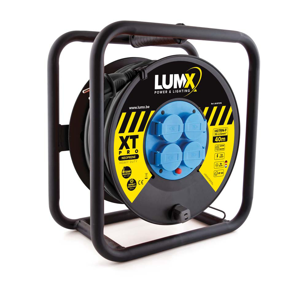 LumX enrouleur XT-PRO câble HO7RN-F 3Gx2,5 - 40 m , PRISES DE/LUX/NL