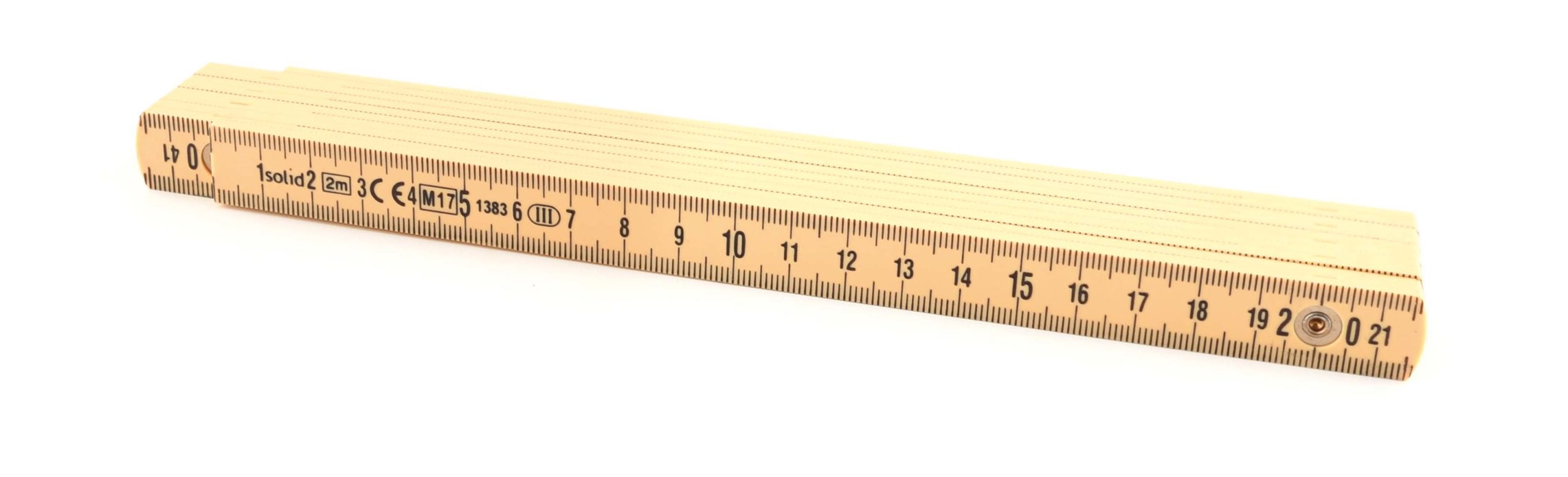 Mètre pliant en plastique 2 m x 16 mm - jaune - FIBER