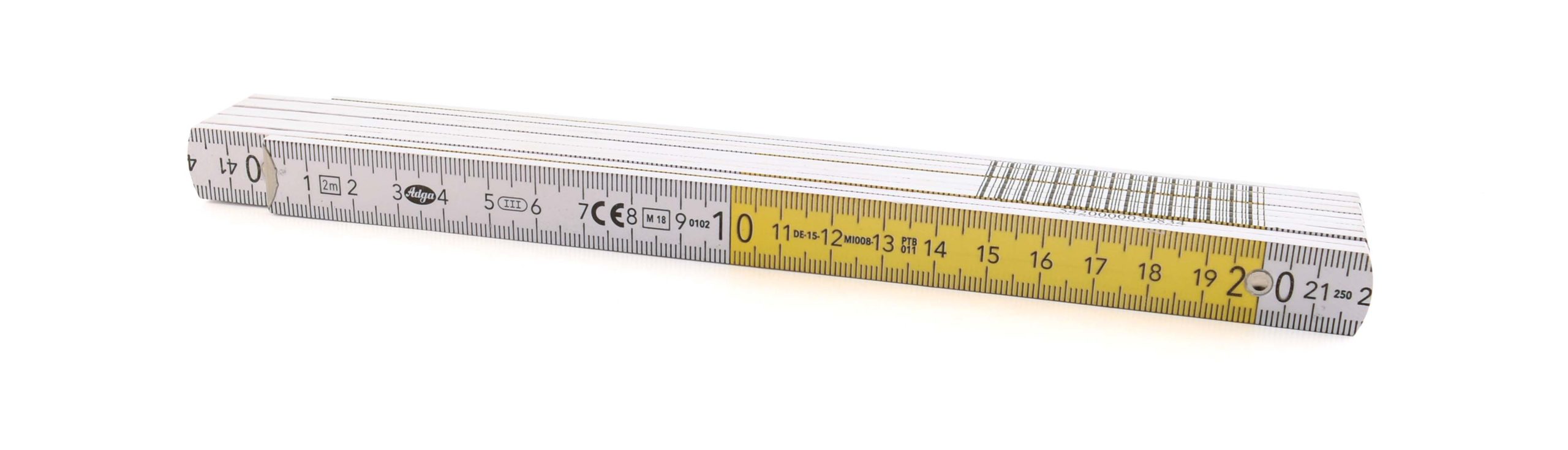 Mètre pliant bois PRO 2 m x 16 mm jaune/blanc - type 250 PLUS