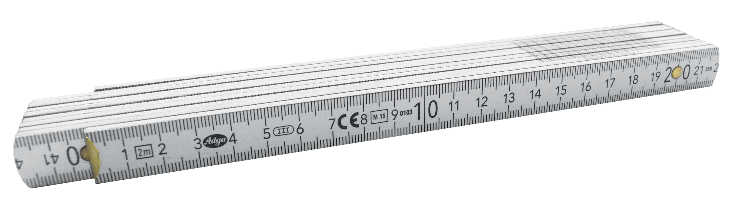 Mètre pliant bois PRO 2 m x 16 mm blanc - type 250 PLUS