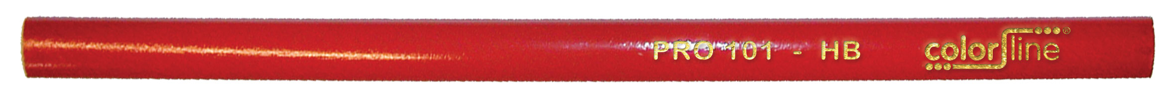 Crayon de menuisier "PRO 101", forme ovale, laqué rouge - 24 cm - par pc