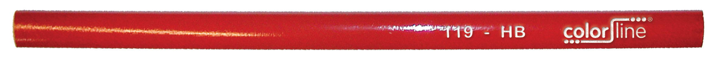 Crayon de menuisier "type 119", forme ovale, laqué rouge - 30 cm - par pc